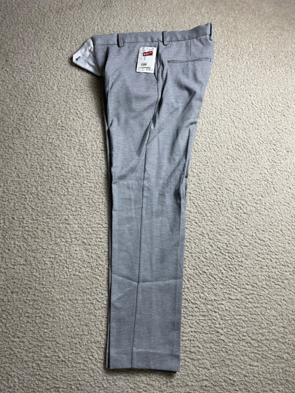 H&M Slim Fit Dress Pants Textured Twill Light Gray Men's Size 32R NWT